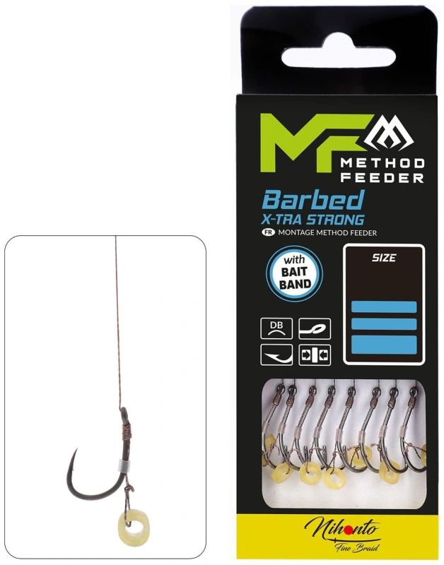 Hotový Náväzec Mikado Method Feeder 10cm 0,12mms Gumičkou 8sz. 8 ks