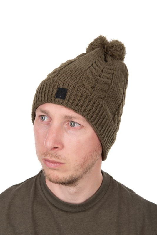 Fox Čiapka Khaki Knitted Bobble 1