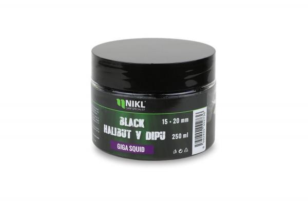 Nikl Black halibut pelety v dipe Giga Squid 250g