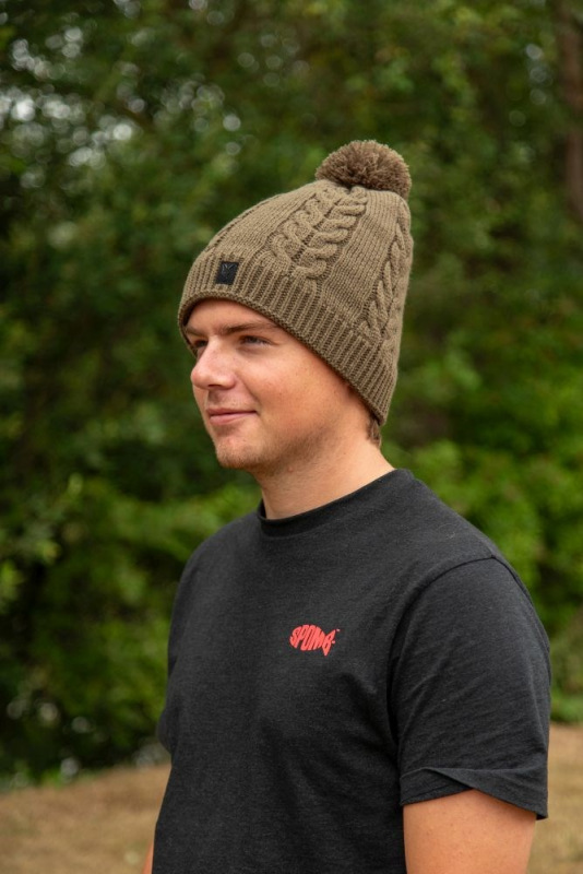 Fox Čiapka Khaki Knitted Bobble 3