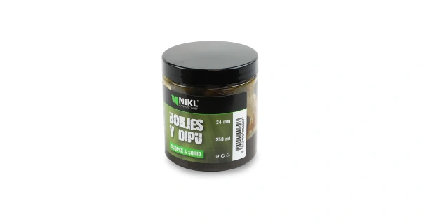 Nikl Boilies v dipe Scopex & Squid 250ml