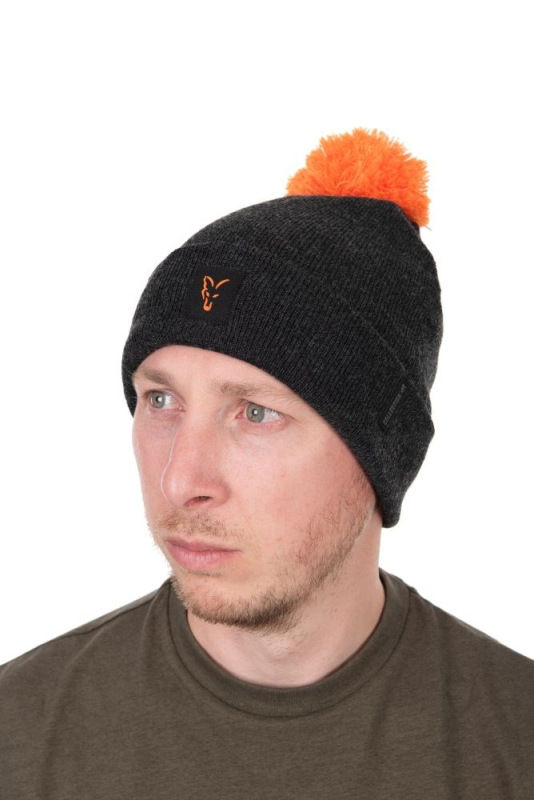 Fox Čiapka Collection Bobble Hat Black Orange 1