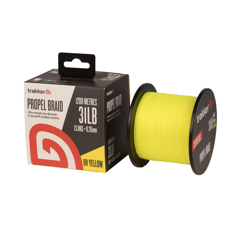 Trakker Kmenová pletená šnúra Propel Braid 0,26mm, 31lb, 1200m, UV-Yellow