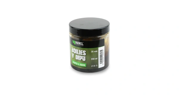 Nikl Boilies v dipu Scopex & Squid 250ml 2