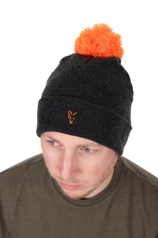 Fox Čiapka Collection Bobble Hat Black Orange 2