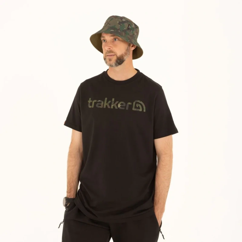 Trakker Tričko CR Logo T-shirt Black Camo 7