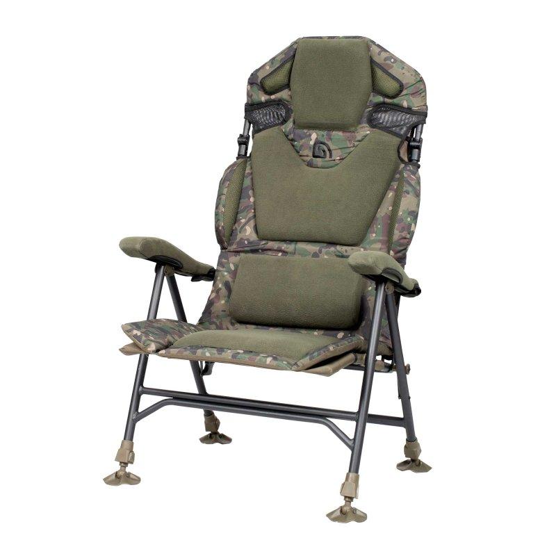 Trakker Kreslo komfortné s područkami - Levelite Camo Longback Recliner