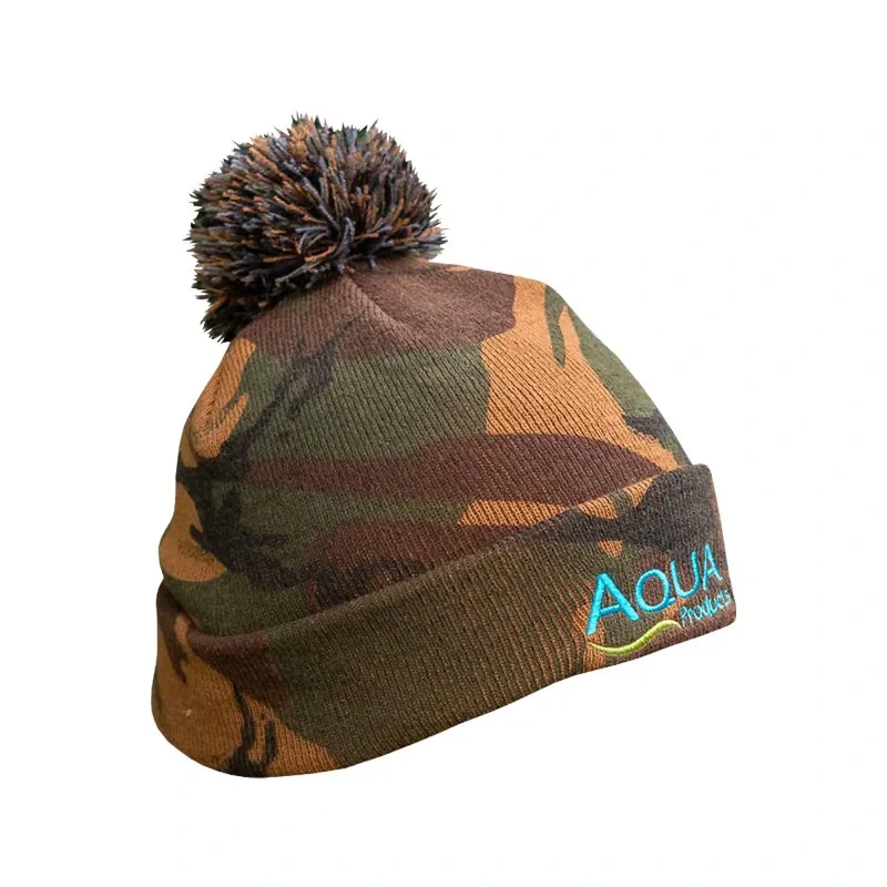 Aqua Kulich Camo Bobble Hat