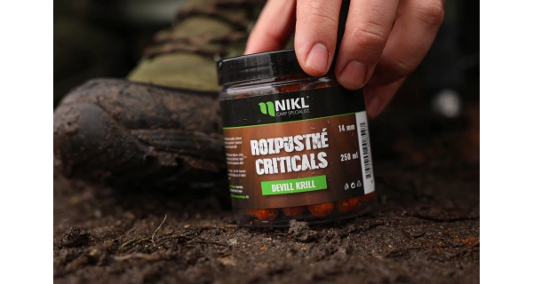 Nikl Rozpustné Criticals boilie Devill Krill 250ml 17