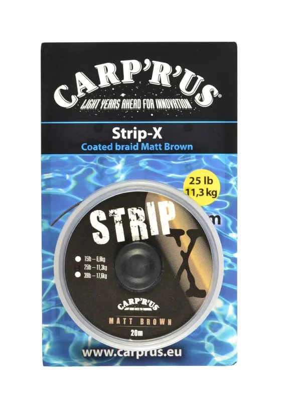Carp´R´Us Potahovaná šňůrka Strip-X Matt Brown 20m