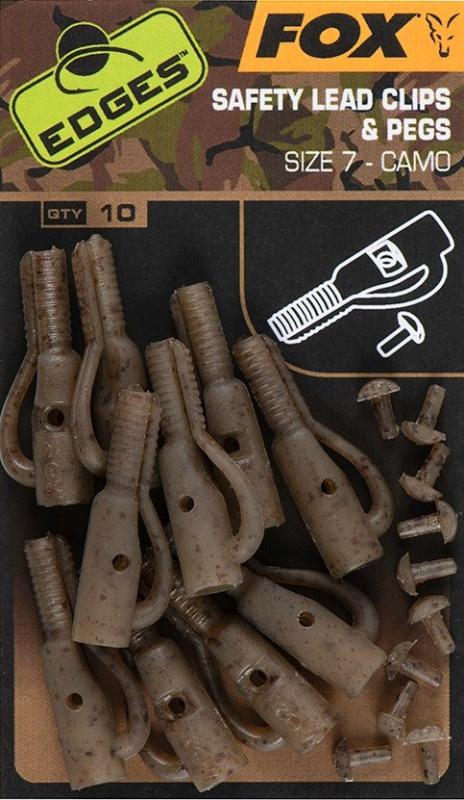 Fox Závesky Edges Camo Safety Lead Clips & Pegs 10 ks Veľkosť 7