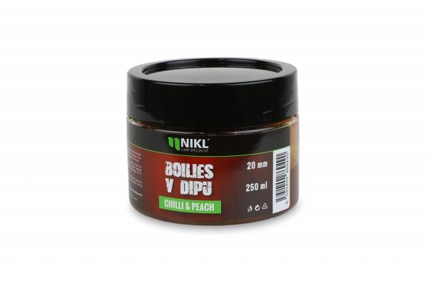 Nikl Boilies v dipu Chilli & Peach 250g