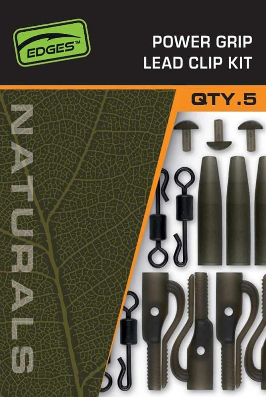 Fox Montáž Edges Naturals Power Grip Lead clip kit 5 ks