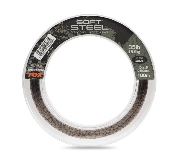Fox Šokový Vlasec Soft Steel Fleck Camo Leader - 0,50 mm 15,9 kg 100 m 1