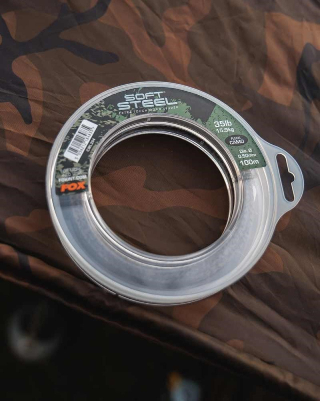 Fox Šokový Vlasec Soft Steel Fleck Camo Leader - 0,50 mm 15,9 kg 100 m 2