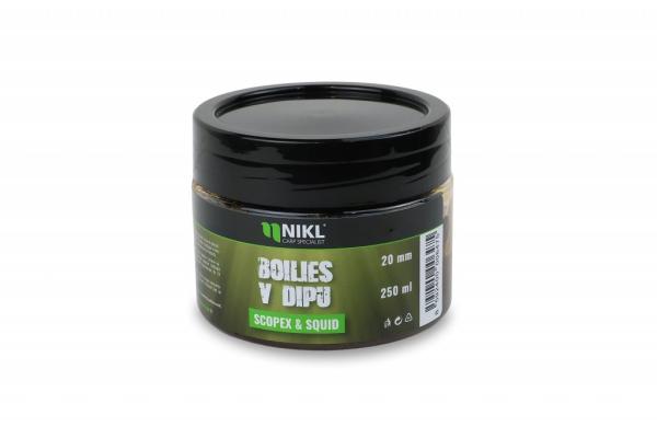 Nikl Boilies v dipu Scopex & Squid 250g